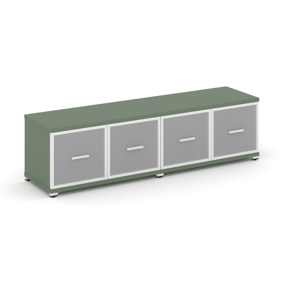 Concept Шкаф 2 широкие секции, 1 ниша CN.STS-123 RMW W Кобо/Металл Белый/Сатин 1668*420*450