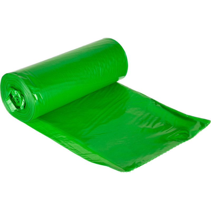Мешки для мусора ПВД 120л 35мкм 10шт/рул зел 70х110см, Премиум