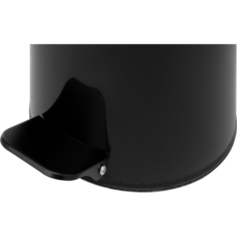 Ведро мусорное с педалью стальное круглое 7 л черное, 200 ммx230 мм