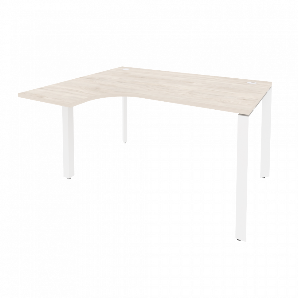Onix Стол эргономичный левый на П-образном м/к O.MP-SA-3 (L) Денвер Светлый/Металл Белый 1380*1180*7 Onix Стол эргономичный левый на П-образном м/к O.MP-SA-3 (L) Денвер Светлый/Металл Белый 1380*1180*7