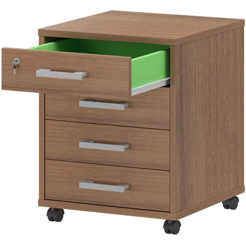 Тумба PT Арго . подкатная 4 ящика АТЛ-04 орех гварнери