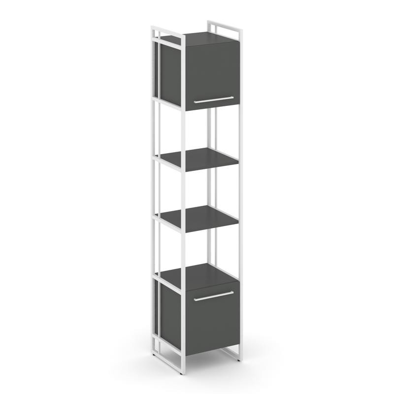 Rift Шкаф 5 ниш узкий RF.SU-54 (U) Антрацит NEW/Металл Белый/Белый Ручки 420*396*2010