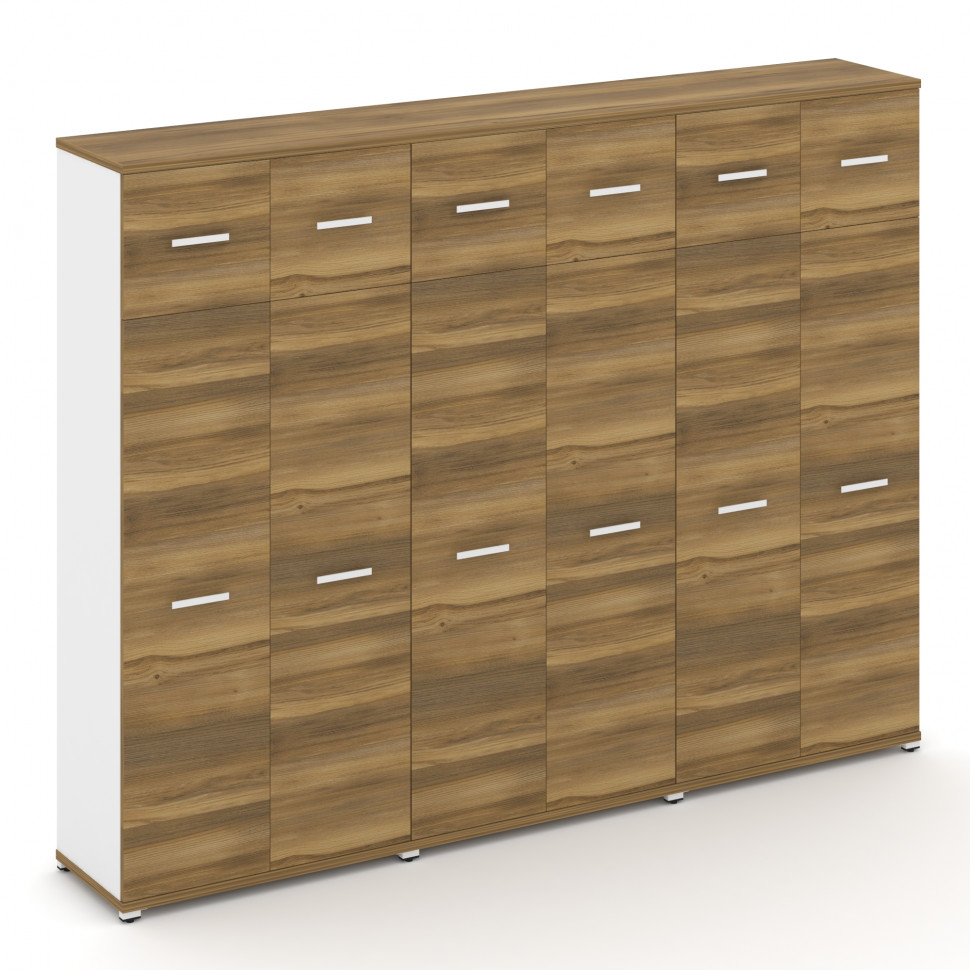 Concept Шкаф 3 широкие секции, 5 ниш CN.STS-537 W Сандал Янтарный/Белый Бриллиант/Металл Белый 2500*