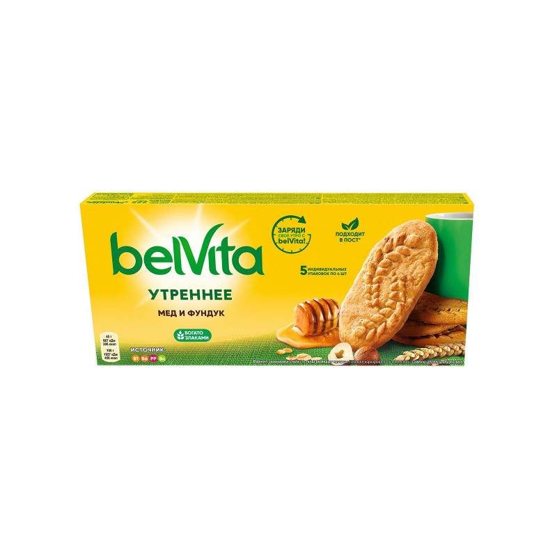 Печенье песочное BelVita Утреннее мед и фундук 225 г
