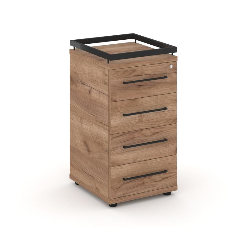 Rift Тумба приставная+рамка RF.TPR-002 Дуб Табак/Металл Черный/Черный Ручки 416*460*797