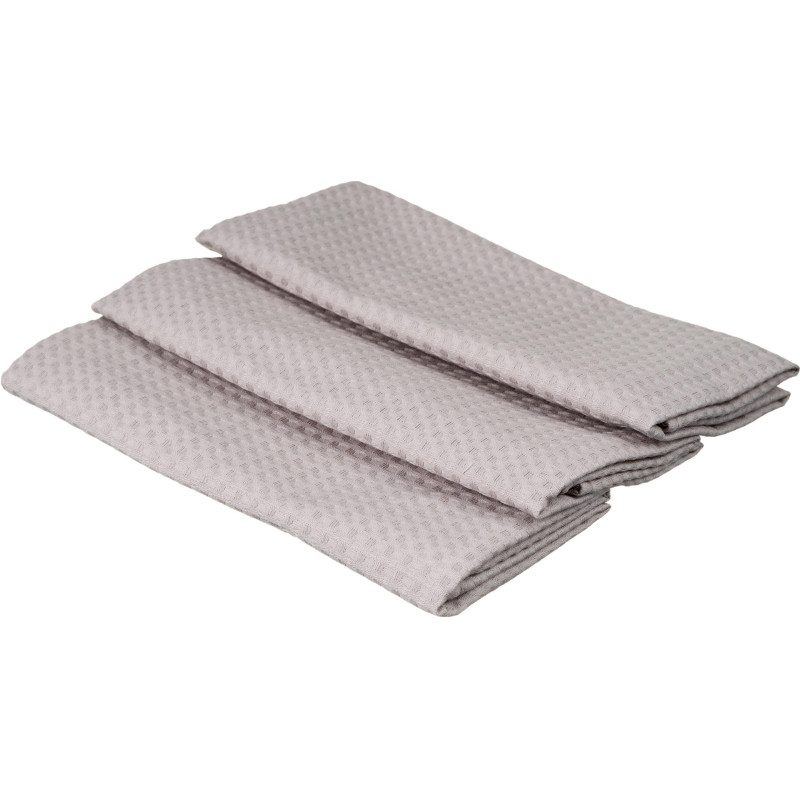 Полотенце вафельное Luscan 240 гр/м2, 40х70, яч7х7, бежевый, 3 шт/уп