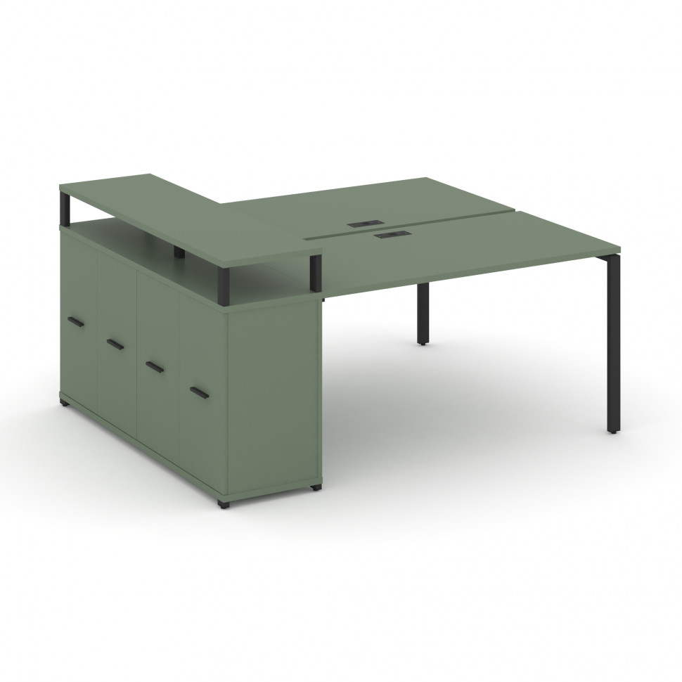 Concept Рабочая станция с опорным распаш. шкафом с верх. горизонтом  CN.DRS-224 B Кобо/Металл Черный