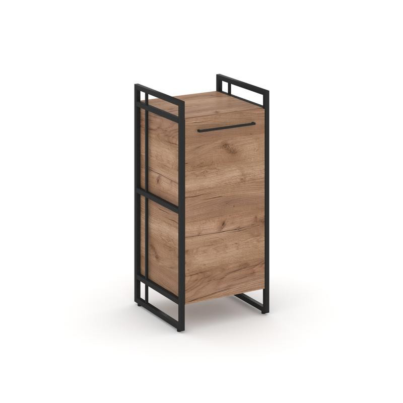 Rift Шкаф 2 ниши узкий RF.SU-21 (R) Дуб Табак/Металл Черный/Черный Ручки 420*396*924