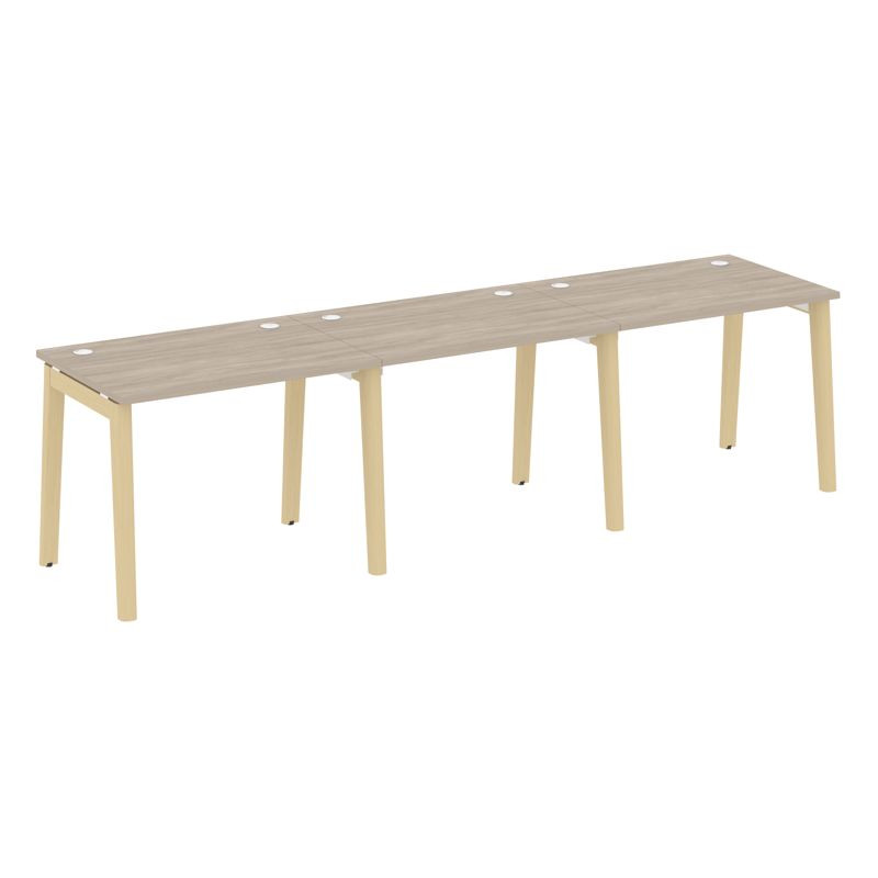 Onix Wood Рабочая станция OW.RS-3.1.7 Дуб Аттик/Дуб Светлый/Металл Белый 2940*720*750