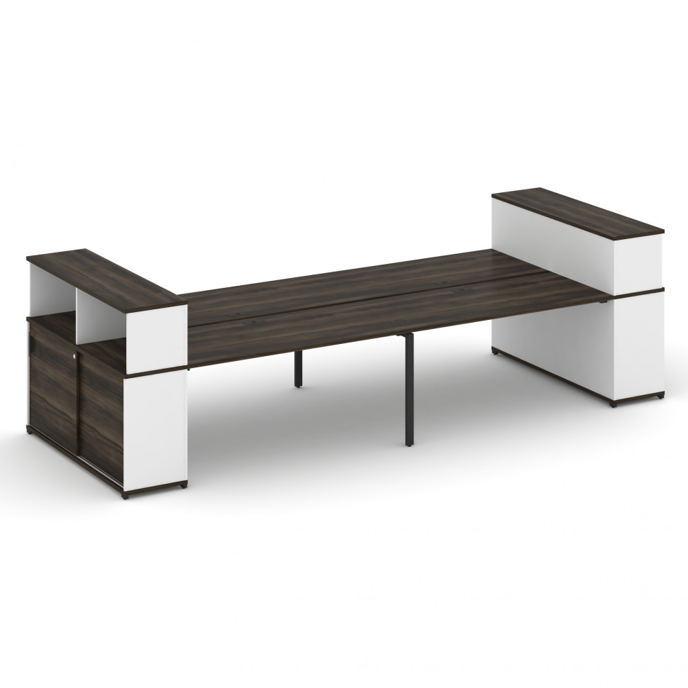 Concept Рабочая станция с опорными шкафами-купе с надставкой низ. CN.DRS-284 B Дуб Мали/Белый Брилли Concept Рабочая станция с опорными шкафами-купе с надставкой низ. CN.DRS-284 B Дуб Мали/Белый Брилли