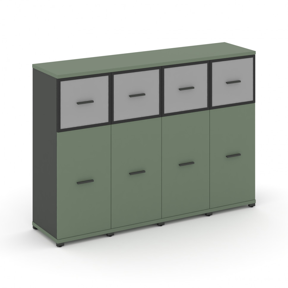 Concept Шкаф 4 узкие секции, 3 ниши CN.STU-344 RMB A Кобо/Антрацит/Металл Антрацит/Сатин 1668*420*11