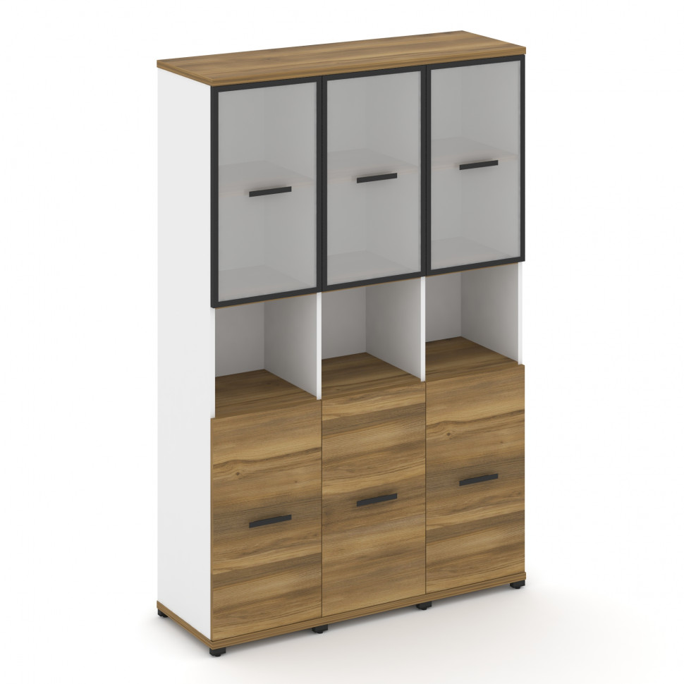 Concept Шкаф 3 узкие секции, 5 ниш CN.STU-533 RMB B Сандал Янтарный/Белый Бриллиант/Металл Черный/Са