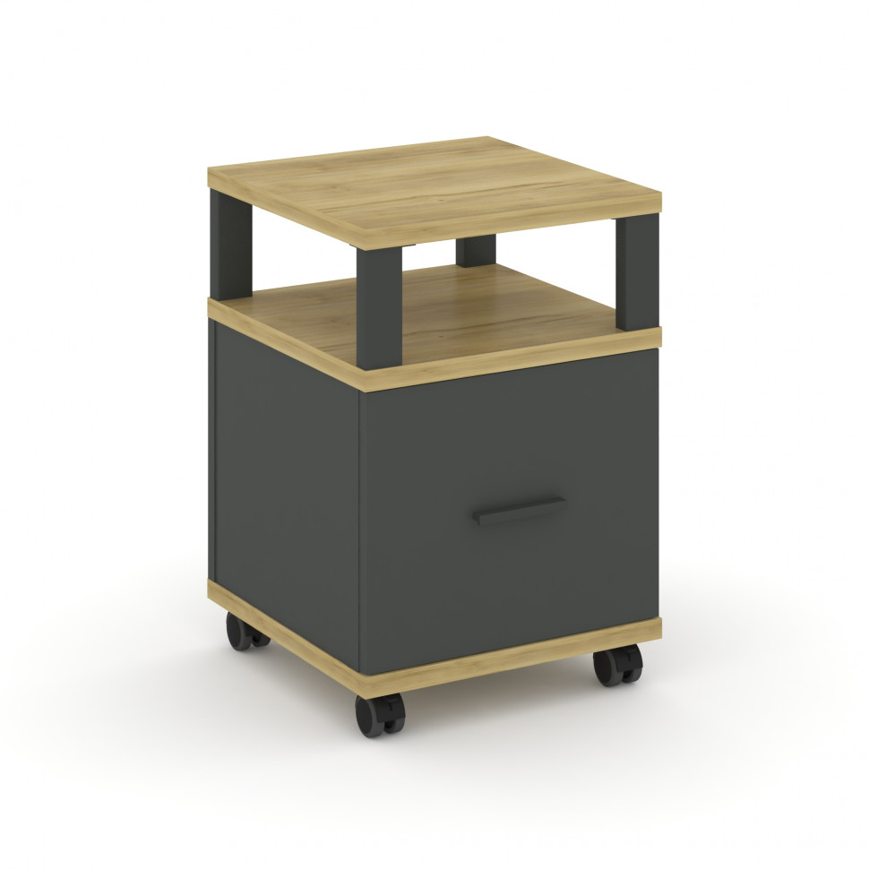 Concept Тумба мобильная 1 распаш. фасад с надставкой CN.TUM-008 A Дуб Винченцо/Антрацит/Металл Антра Concept Тумба мобильная 1 распаш. фасад с надставкой CN.TUM-008 A Дуб Винченцо/Антрацит/Металл Антра