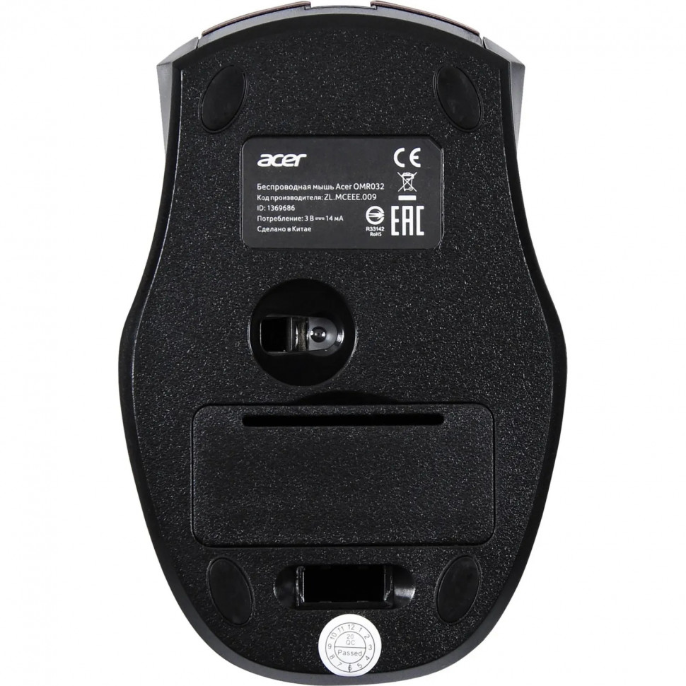 Мышь компьютерная Acer OMR032, черно-красный