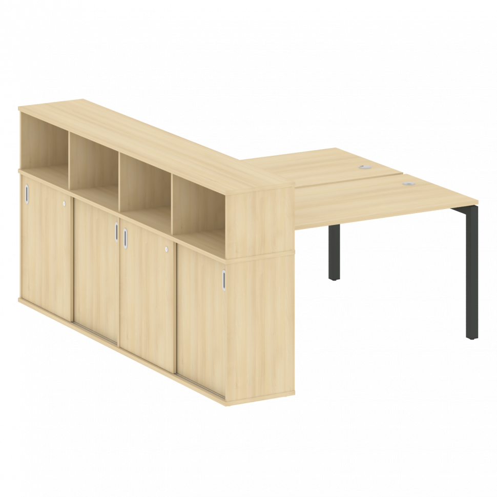 Metal System Quattro Рабочая станция с шкафом-купе на П-образном м/к 50БП.РС-СШК-4.3 Т Акация Лорка/