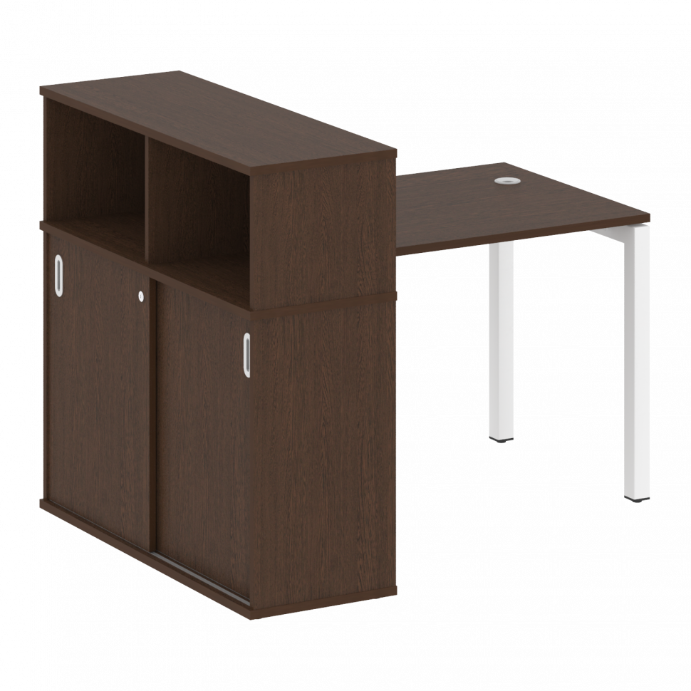 Metal System Quattro Стол письменный с шкафом-купе на П-образном м/к 50БП.РС-СШК-3.1 Т Венге Цаво/Ме Metal System Quattro Стол письменный с шкафом-купе на П-образном м/к 50БП.РС-СШК-3.1 Т Венге Цаво/Ме