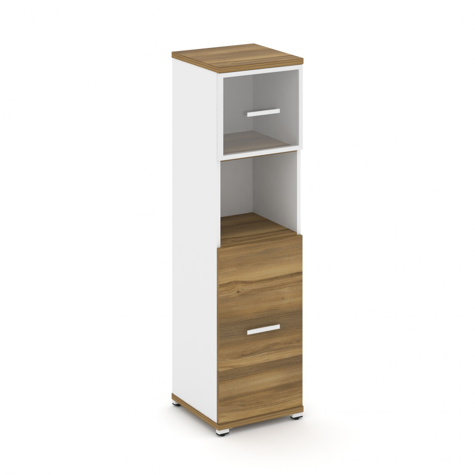 Concept Шкаф 1 узкая секция, 4 ниши CN.STU-415 RPW W Сандал Янтарный/Белый Бриллиант/Металл Белый/Пр