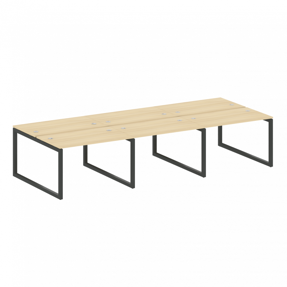 Metal System Quattro Рабочая станция на 6 раб. мест на О-образном м/к 50БО.СМ-6.2 Акация Лорка/Метал