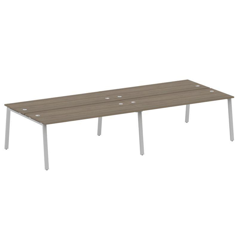 Metal System Рабочая станция на 4 места на А-образном м/к БА.СМ-4.5 Вяз Благородный/Металл Серый 360