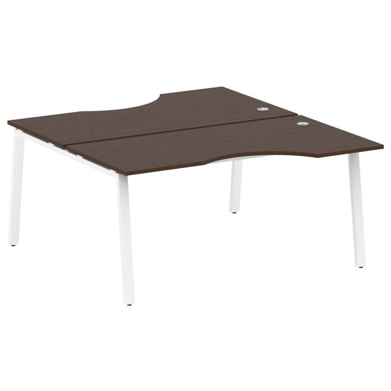 Metal System Рабочая станция криволинейная на А-образном м/к БА.РАС-СА-2.1 Венге Цаво/Металл Белый 1