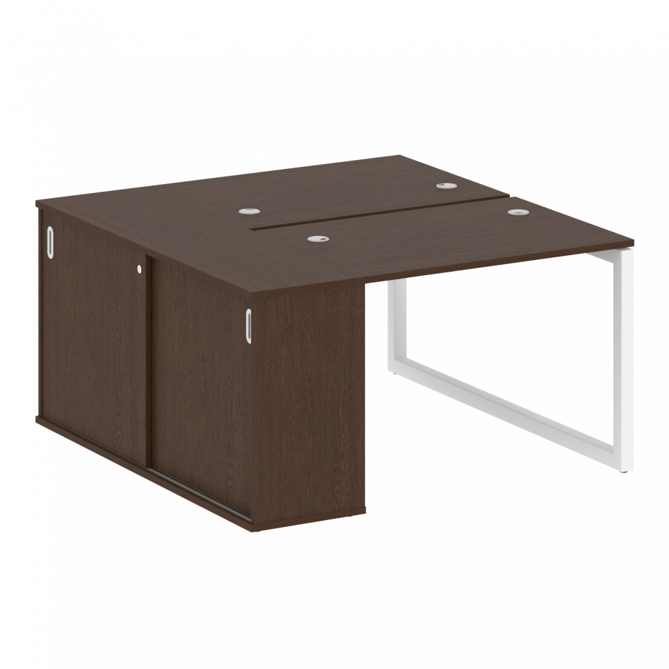 Metal System Quattro Рабочая станция с шкафом-купе на О-образном м/к 50БО.РС-СШК-1.1 Т Венге Цаво/Ме