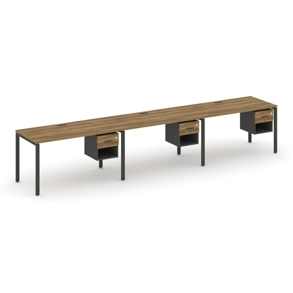 Concept Рабочая станция односторонняя с подвес. тумбами 3 места CN.ORS-139 A Сандал Янтарный/Антраци Concept Рабочая станция односторонняя с подвес. тумбами 3 места CN.ORS-139 A Сандал Янтарный/Антраци