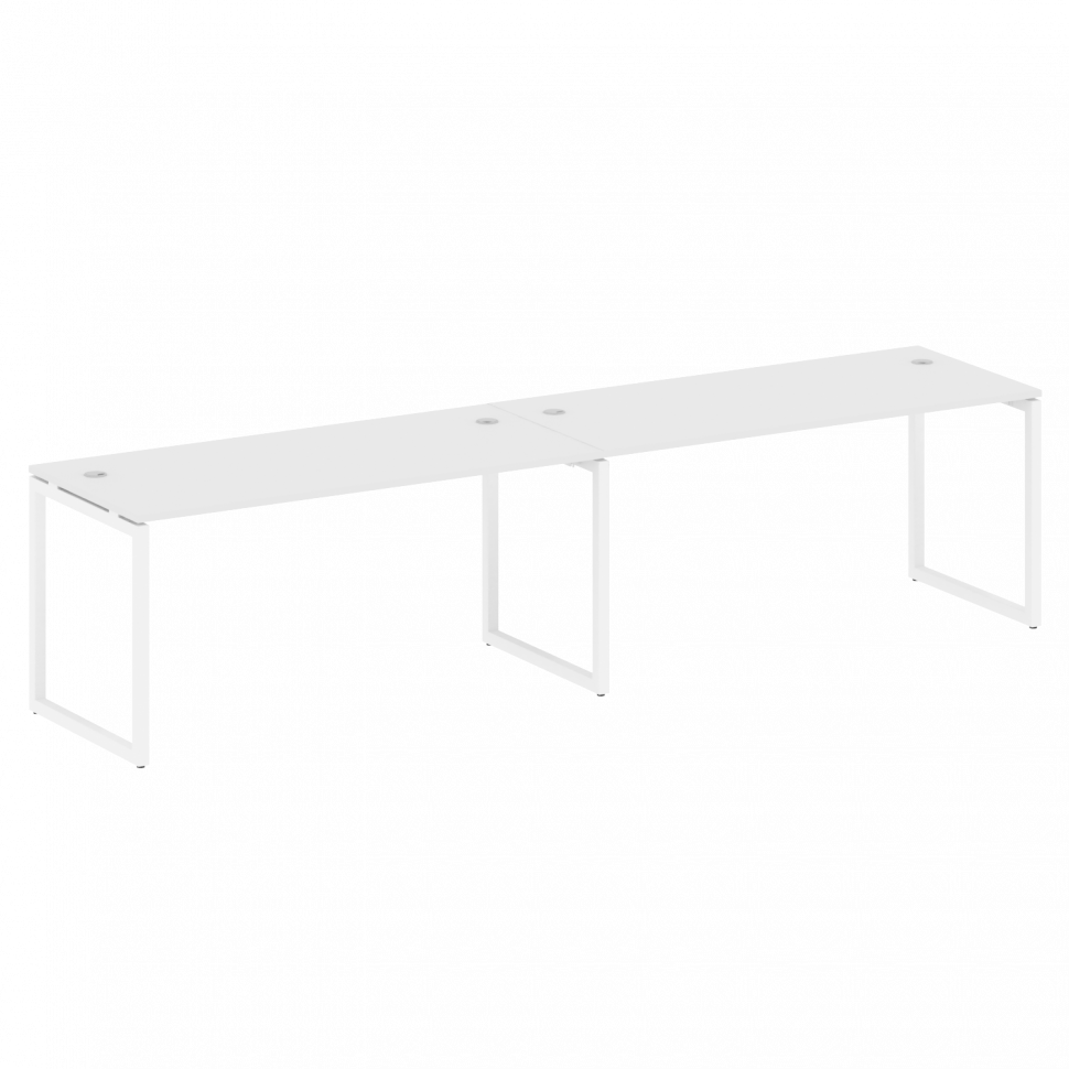Metal System Quattro Рабочая станция на 2 места на О-образном м/к 40БО.СМ-2.4 Белый/Металл Белый 320
