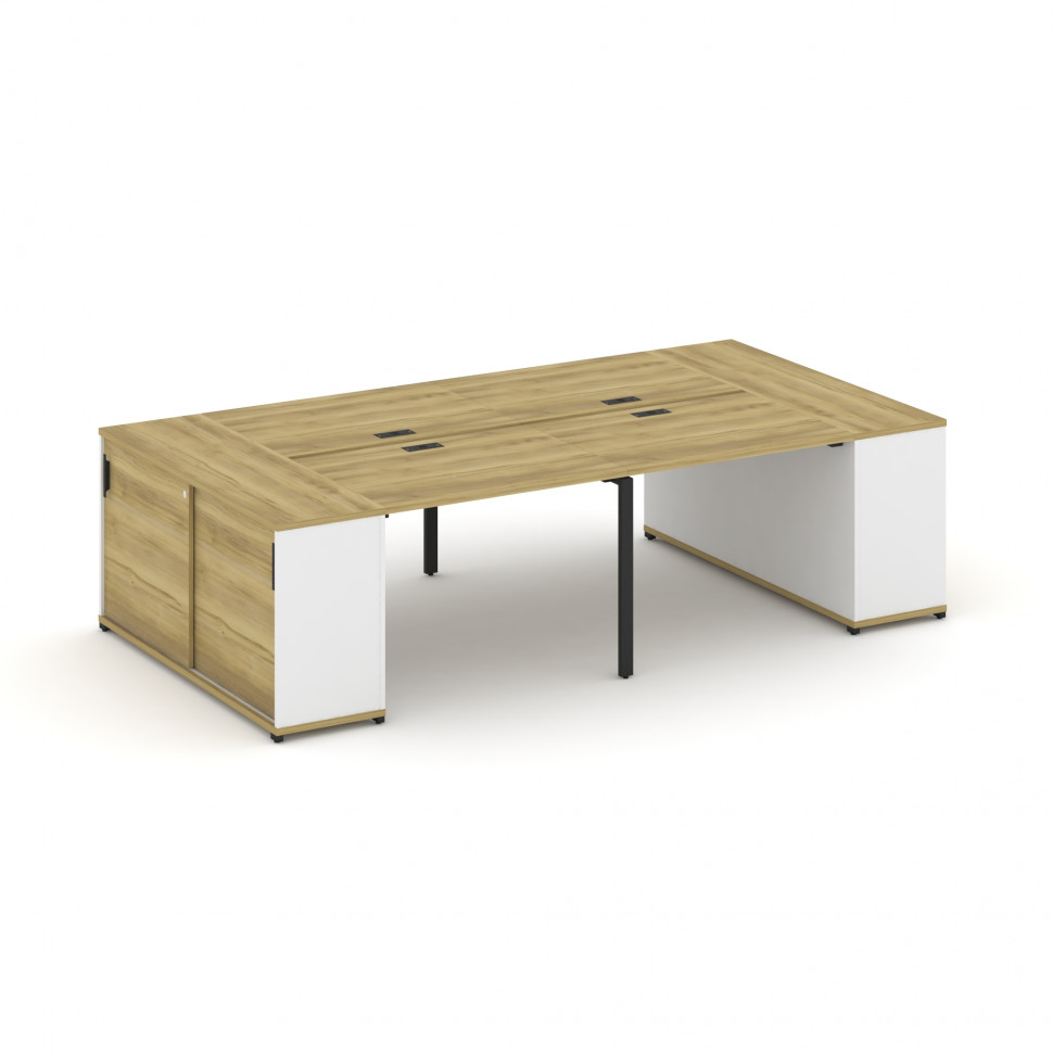Concept Рабочая станция с опорными шкафами-купе CN.DRS-277 B Дуб Винченцо/Белый Бриллиант/Металл Чер Concept Рабочая станция с опорными шкафами-купе CN.DRS-277 B Дуб Винченцо/Белый Бриллиант/Металл Чер