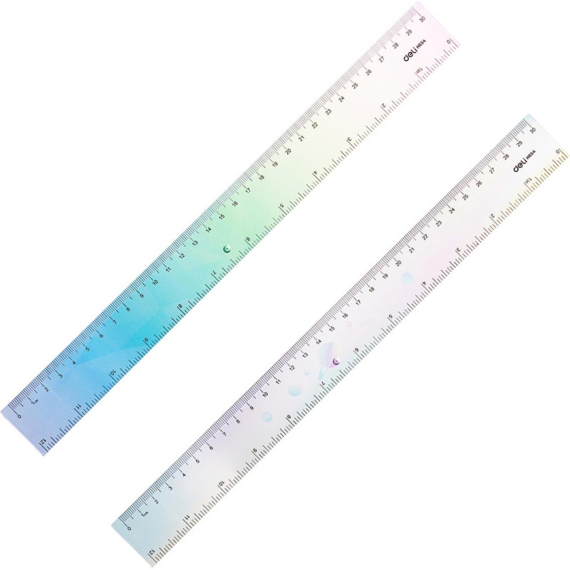 Линейка 30 см Deli EH654, пластик, цвет в ассортименте