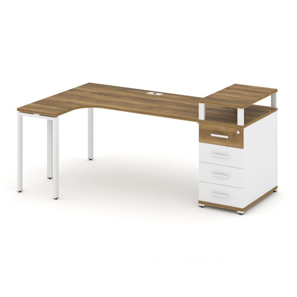 Concept Стол эргономичный CN.SA-406(L) W Сандал Янтарный/Белый Бриллиант/Металл Белый 2000*1180*917 Concept Стол эргономичный CN.SA-406(L) W Сандал Янтарный/Белый Бриллиант/Металл Белый 2000*1180*917