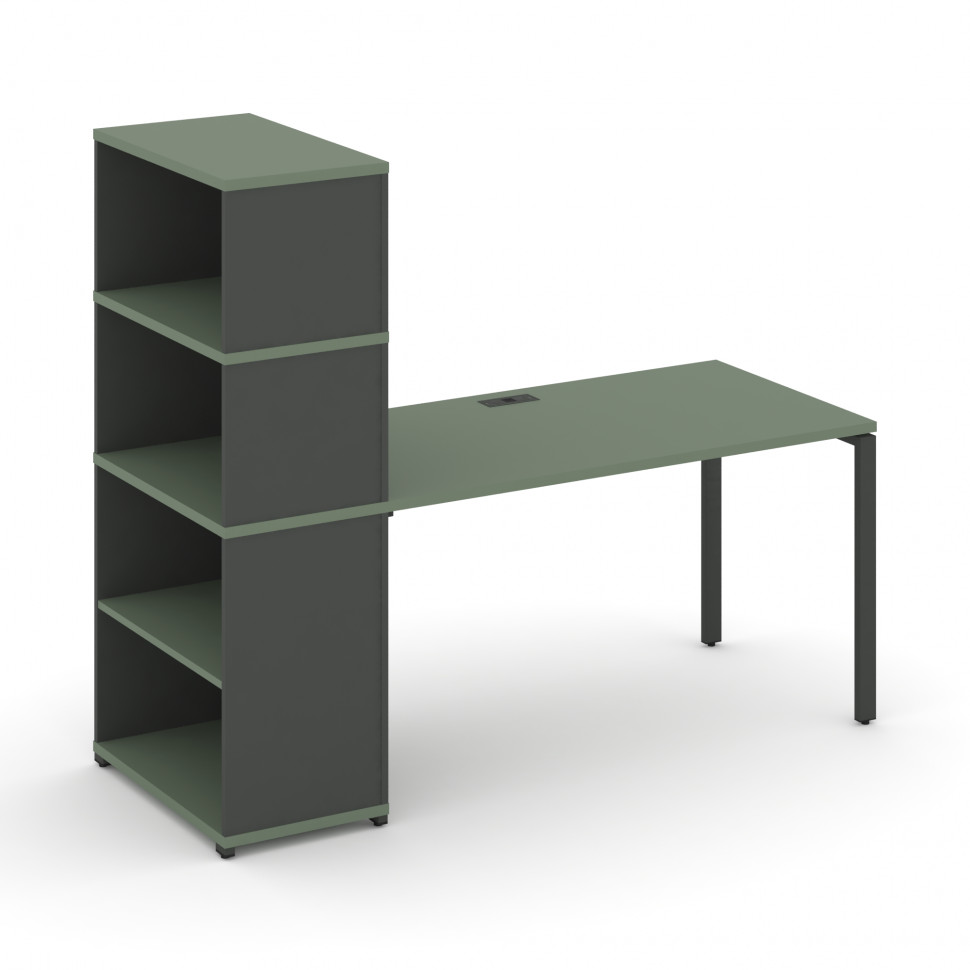 Concept Стол рабочий с опорным стеллажом с надставкой выс. CN.SP-216 Кобо/Антрацит/Металл Антрацит 2