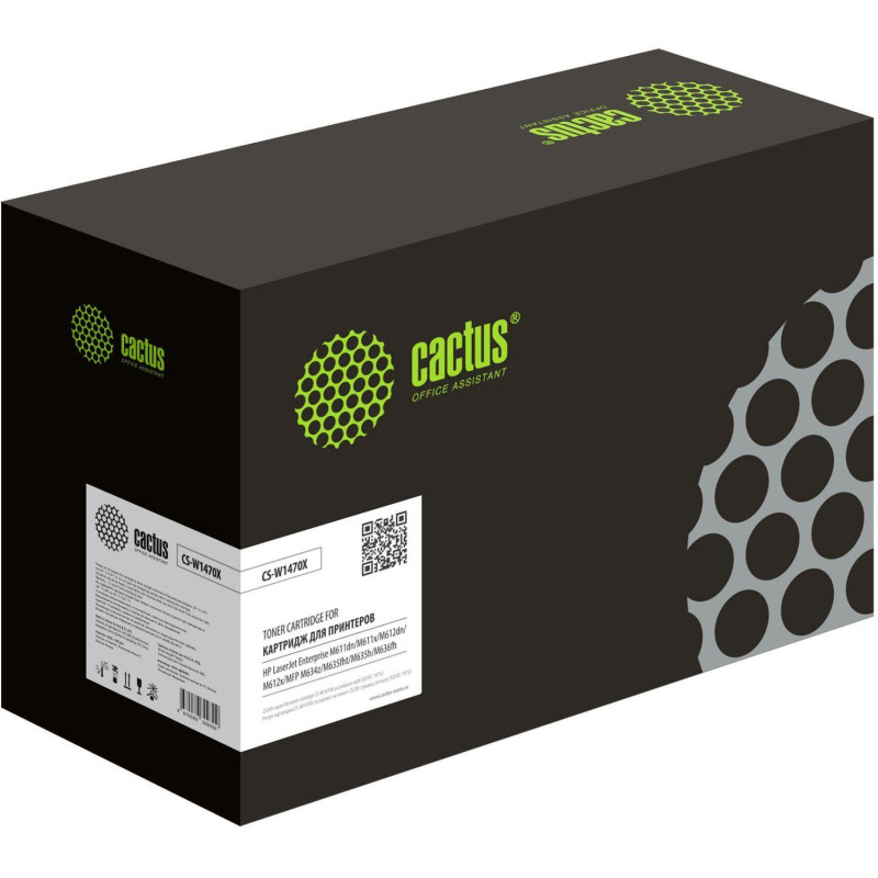Картридж лазерный Cactus W1470X (147X) чер. для HP LJ M611dn/M612dn/M634dn