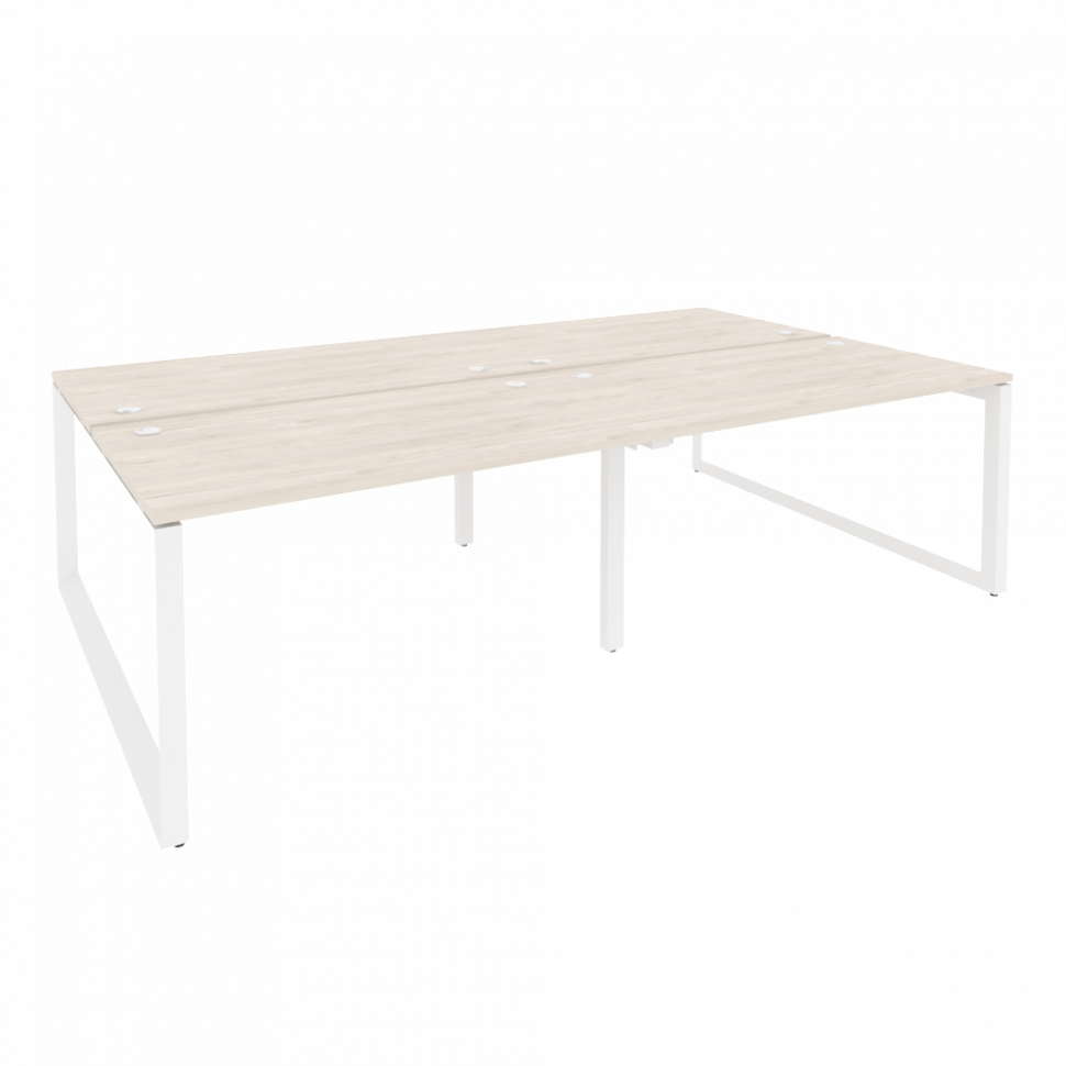 Onix Рабочая станция на О-образном м/к O.MO-D.RS-4.3.8 Денвер Светлый/Металл Белый 2760*1635*750
