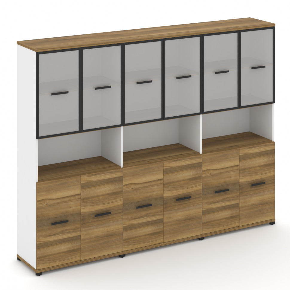 Concept Шкаф 3 широкие секции, 5 ниш CN.STS-533 RMB B Сандал Янтарный/Белый Бриллиант/Металл Черный/ Concept Шкаф 3 широкие секции, 5 ниш CN.STS-533 RMB B Сандал Янтарный/Белый Бриллиант/Металл Черный/