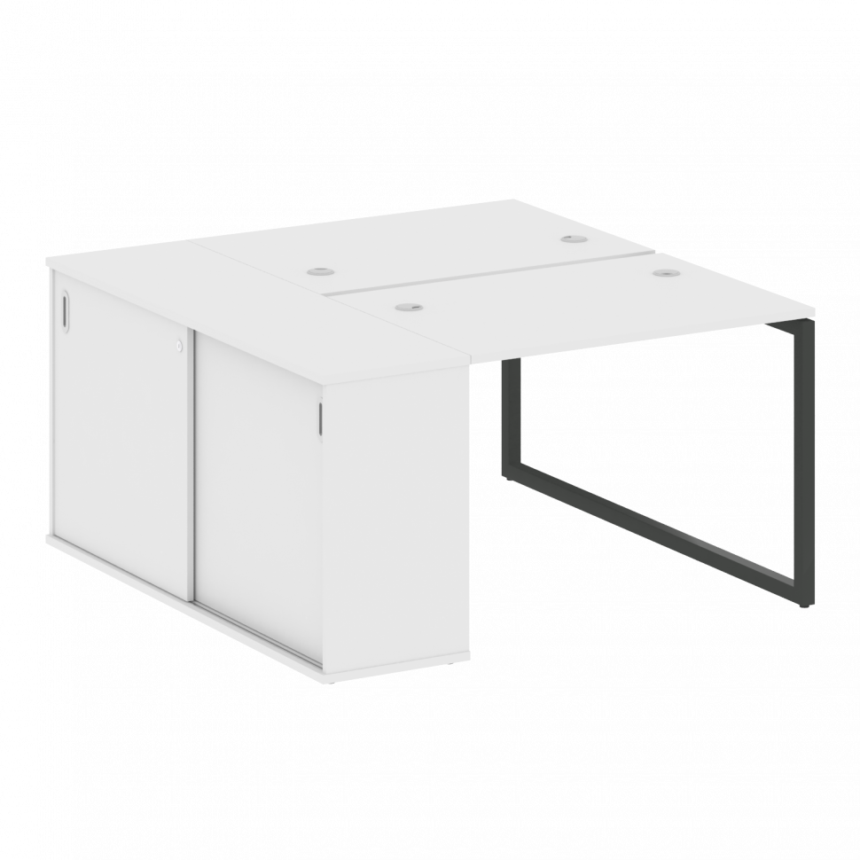 Metal System Quattro Рабочая станция с шкафом-купе на О-образном м/к 40БО.РС-СШК-1.1 Т Белый/Металл Metal System Quattro Рабочая станция с шкафом-купе на О-образном м/к 40БО.РС-СШК-1.1 Т Белый/Металл