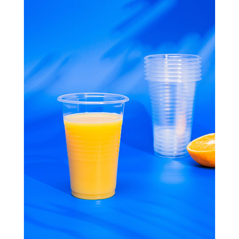 Стакан одноразовый 200мл прозр.,  для хол/гор., бюджет, КОМУС ПП100шт/уп