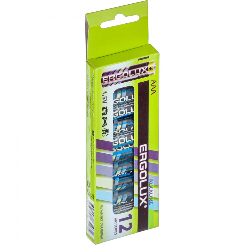 Батарейка Ergolux AAA/LR 03 Alkaline BP-12 (LR 03 BP-12, 1.5В)(12 шт в уп.) Батарейка Ergolux AAA/LR 03 Alkaline BP-12 (LR 03 BP-12, 1.5В)(12 шт в уп.)