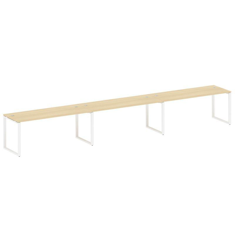 Metal System Рабочая станция на 3 места на О-образном м/к БО.СМ-3.5 Акация Лорка/Металл Белый 5400*7