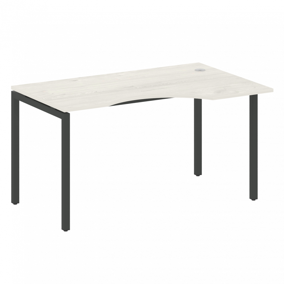 Metal System Quattro Стол криволинейный правый на П-образном м/к 40БП.СА-2 (R) Дуб Наварра/Металл Ан