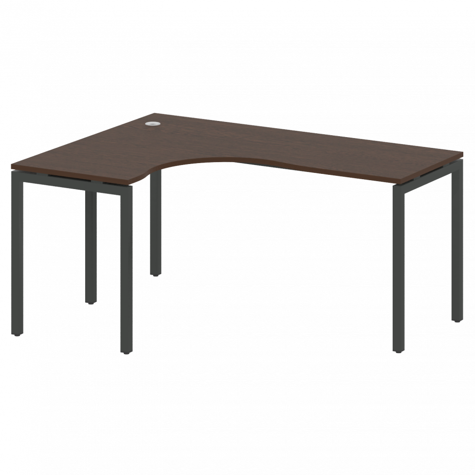 Metal System Quattro Стол криволинейный левый на П-образном м/к 40БП.СА-4 (L) Венге Цаво/Металл Антр
