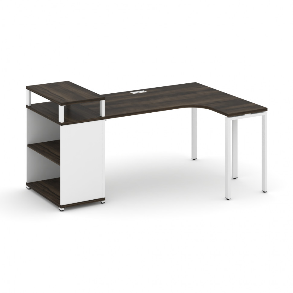 Concept Стол эргономичный с опорным стеллажом с верх. горизонтом CN.SA-203(R) Дуб Мали/Белый Бриллиа Concept Стол эргономичный с опорным стеллажом с верх. горизонтом CN.SA-203(R) Дуб Мали/Белый Бриллиа