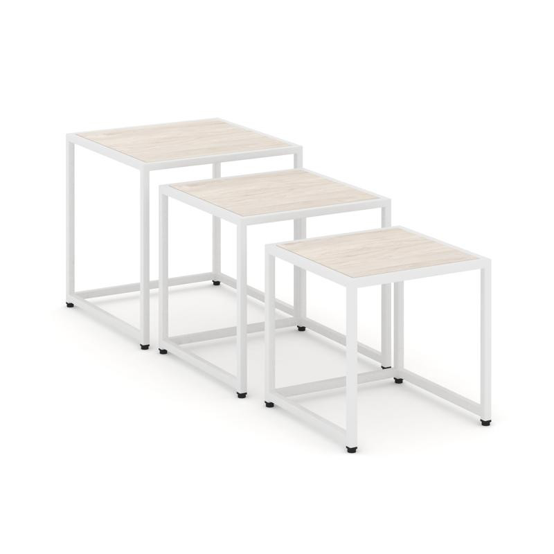 Loft Стол журнальный VR.L-SJK-40 Денвер Светлый/Металл Белый 400*400*400