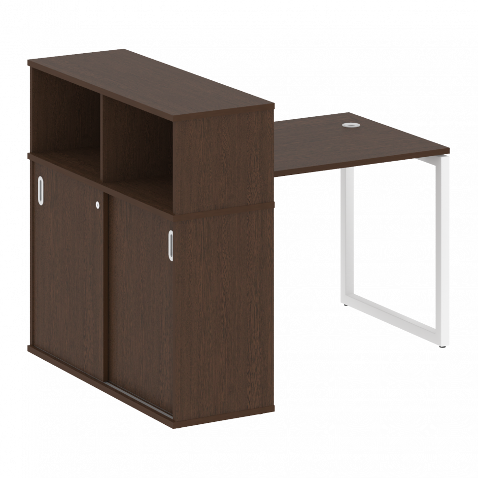 Metal System Quattro Стол письменный с шкафом-купе на О-образном м/к 40БО.РС-СШК-3.1 Т Венге Цаво/Ме Metal System Quattro Стол письменный с шкафом-купе на О-образном м/к 40БО.РС-СШК-3.1 Т Венге Цаво/Ме