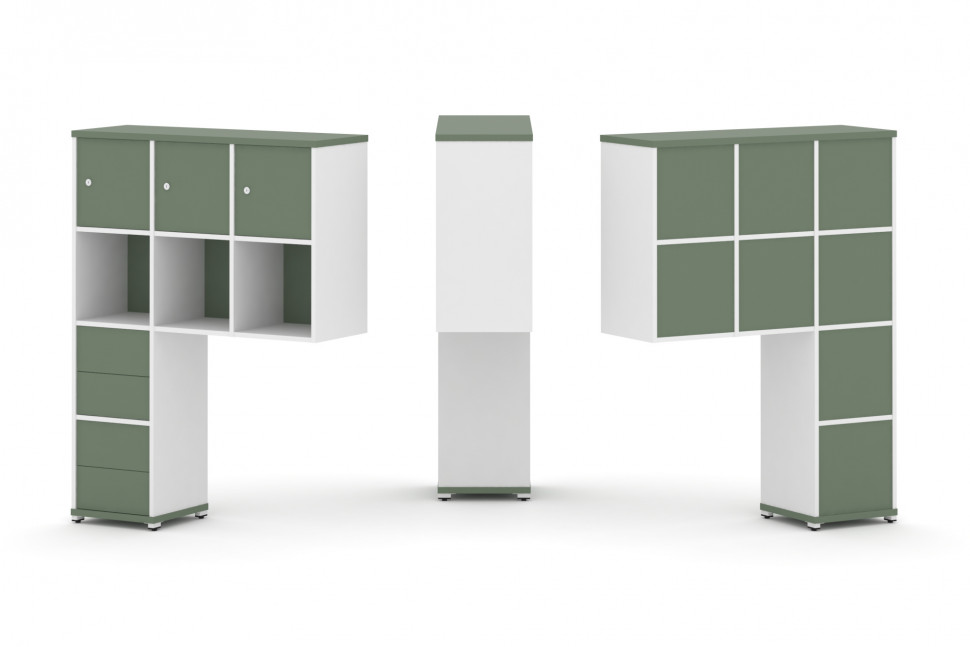 Concept Надставка высокая CN.ONV-006 Кобо/Белый Бриллиант/Металл Белый 1099*350*1486