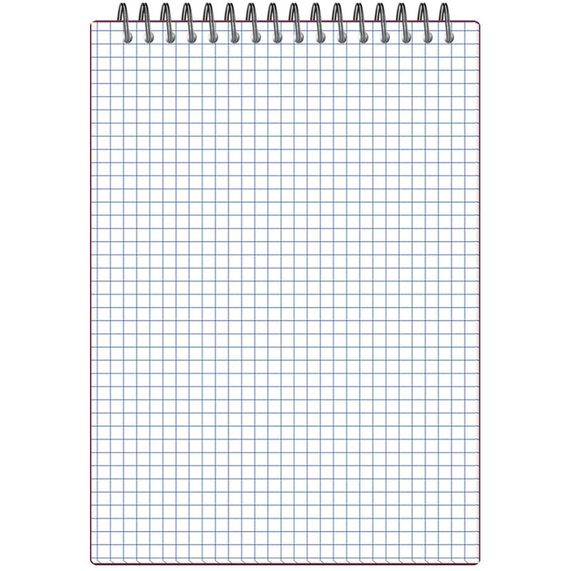 Блокнот А5 80л Attache гребень клетка пластик бордов с тиснением