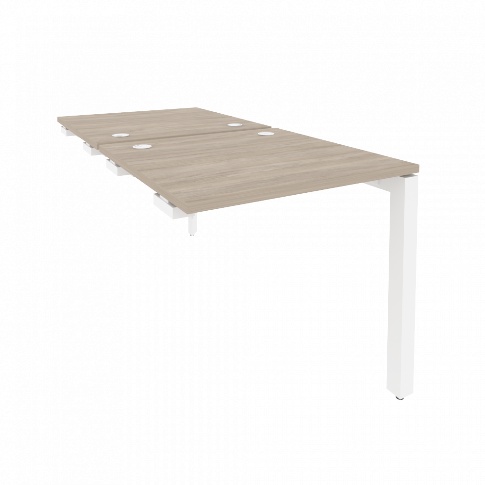 Onix Стол-приставка двойной на П-образном м/к к опорным элем. O.MP-D.SPR-0.8 Дуб Аттик/Металл Белый