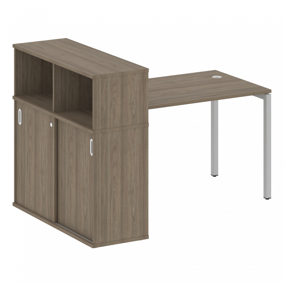 Metal System Quattro Стол письменный с шкафом-купе на П-образном м/к 40БП.РС-СШК-3.2 Т Вяз Благородн Metal System Quattro Стол письменный с шкафом-купе на П-образном м/к 40БП.РС-СШК-3.2 Т Вяз Благородн