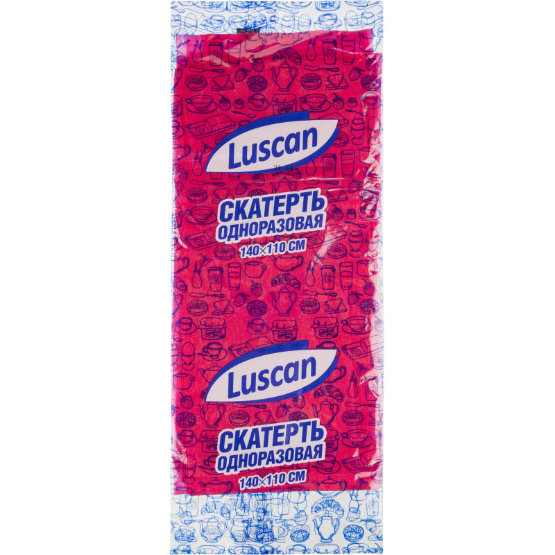 Скатерть одноразовая Luscan, 110х140см, красная