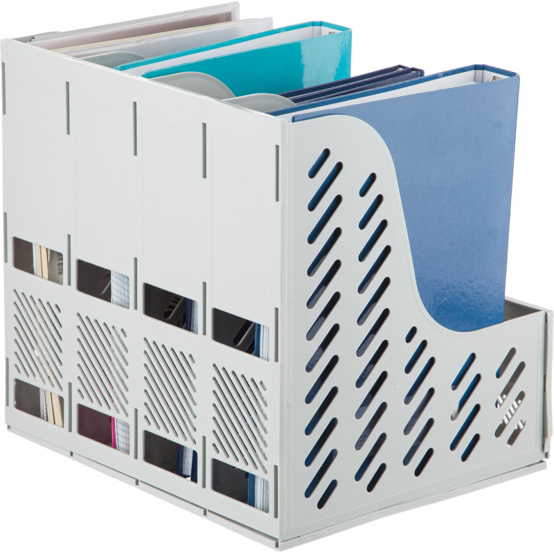 Лоток вертикальный Attache 4отделения сборный серый