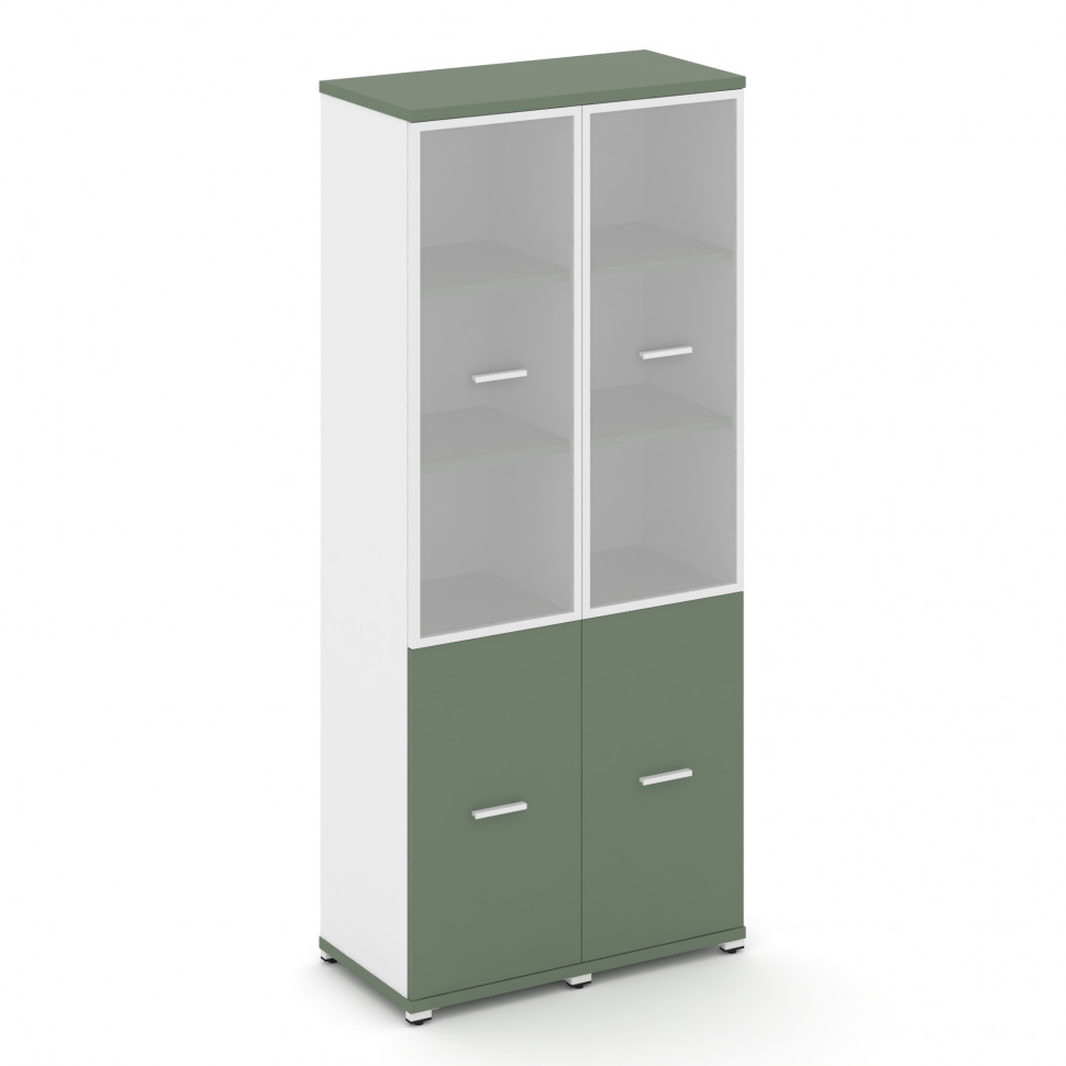 Concept Шкаф 2 узкие секции, 5 ниш CN.STU-522 RMW W Кобо/Белый Бриллиант/Металл Белый/Сатин 836*420*